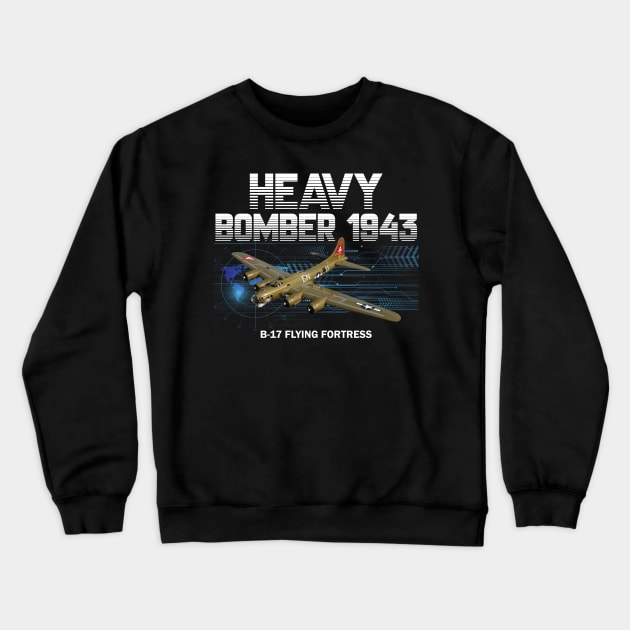 B17 Flying Fortress Bomber Pilot Gift Battle of Britain Crewneck Sweatshirt by woormle